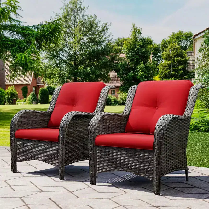 UPTIOT Chaises longues d'extérieur en osier pour patio - Lot de 2