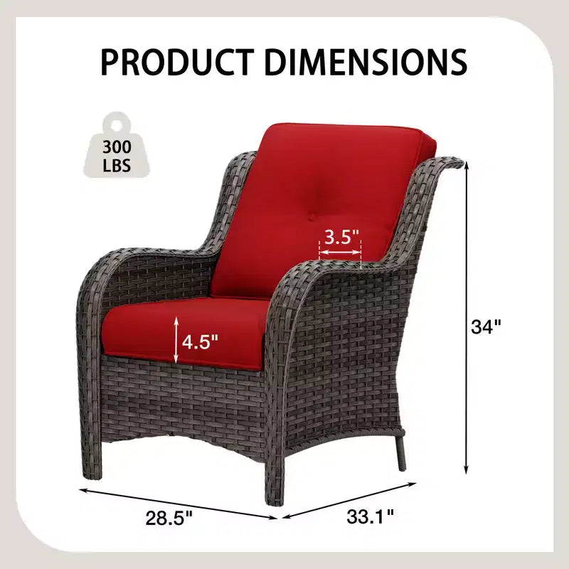 UPTIOT Chaises longues d'extérieur en osier pour patio - Lot de 2