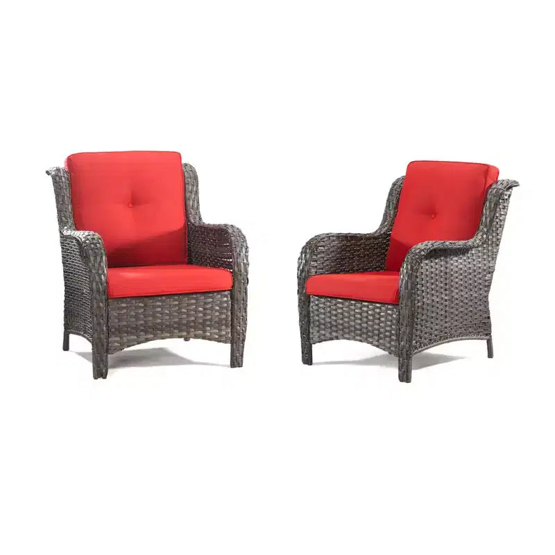 UPTIOT Chaises longues d'extérieur en osier pour patio - Lot de 2
