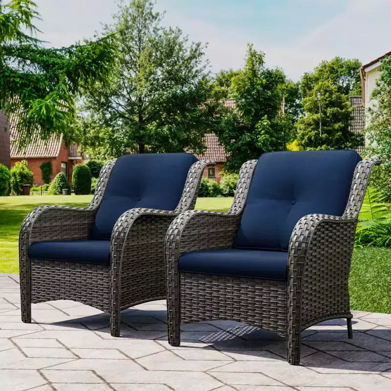 UPTIOT Chaises longues d'extérieur en osier pour patio - Lot de 2