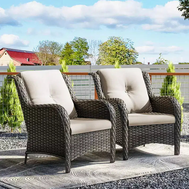 UPTIOT Patio Outdoor Wicker Lounge Chairs Set of 2
