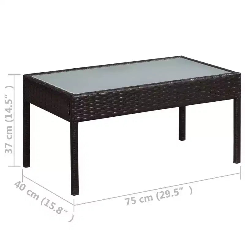 vidaXL Salon de jardin 5 pièces avec table basse en résine tressée