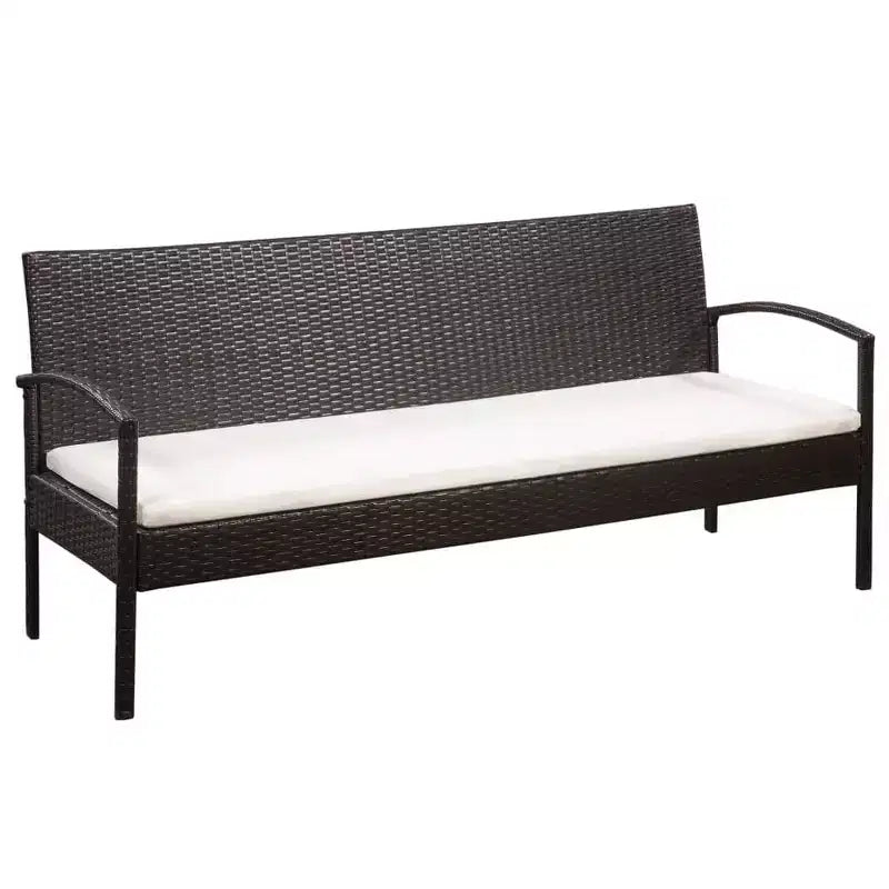 vidaXL Salon de jardin 5 pièces avec table basse en résine tressée