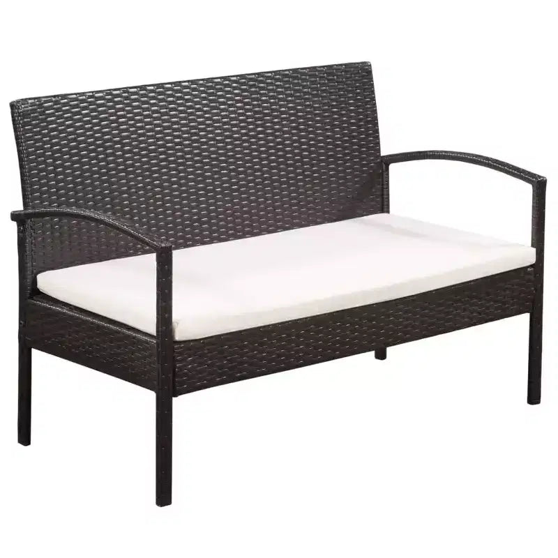 vidaXL Salon de jardin 5 pièces avec table basse en résine tressée