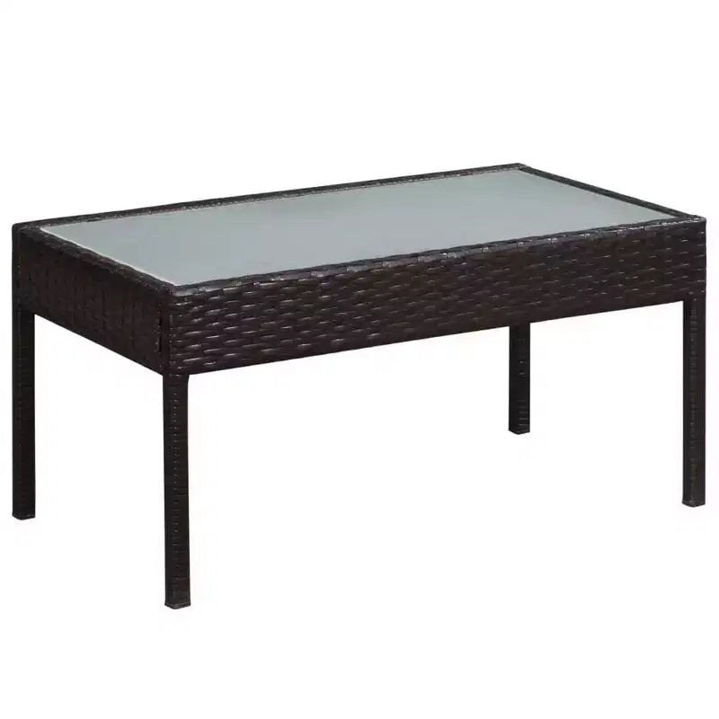 vidaXL Salon de jardin 5 pièces avec table basse en résine tressée