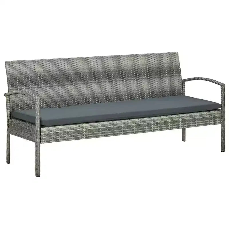 vidaXL Salon de jardin 5 pièces avec table basse en résine tressée
