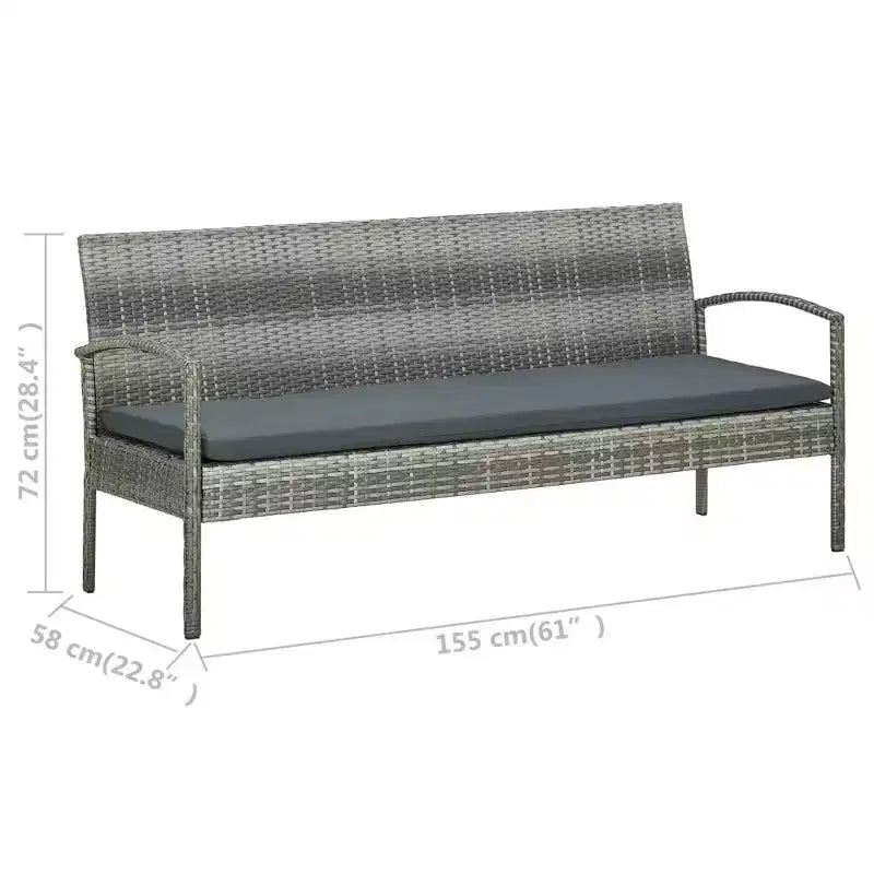 vidaXL Salon de jardin 5 pièces avec table basse en résine tressée