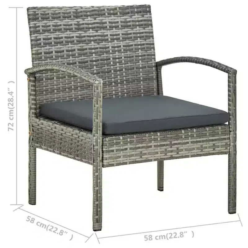 vidaXL Salon de jardin 5 pièces avec table basse en résine tressée