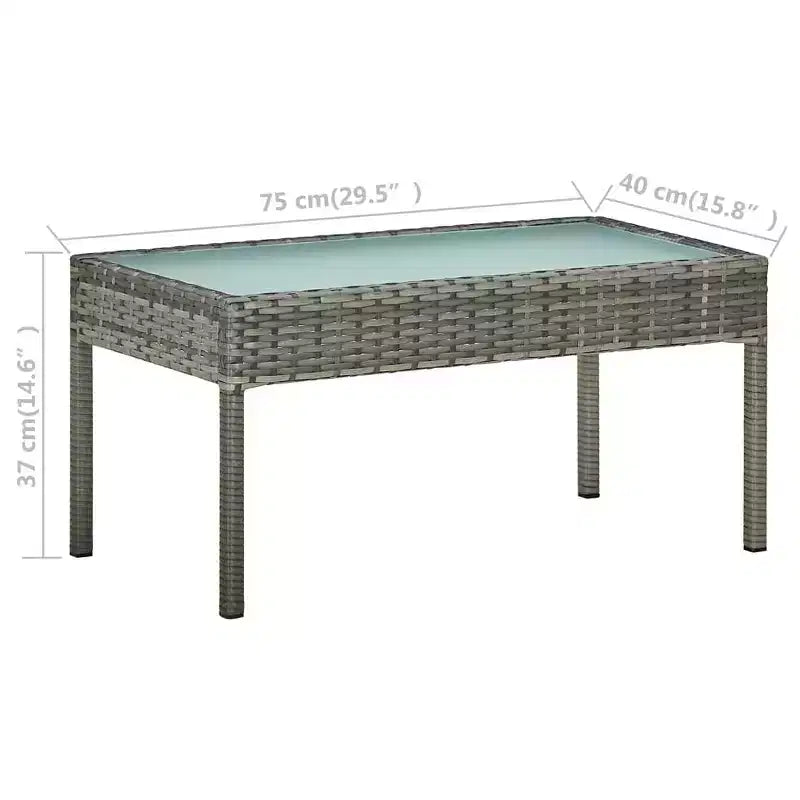 vidaXL Salon de jardin 5 pièces avec table basse en résine tressée