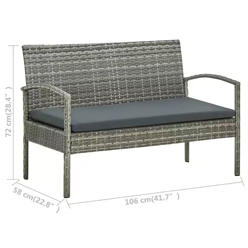 vidaXL Salon de jardin 5 pièces avec table basse en résine tressée