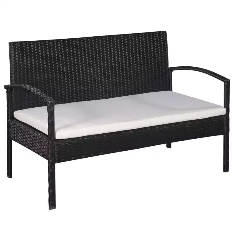 vidaXL Salon de jardin 5 pièces avec table basse en résine tressée