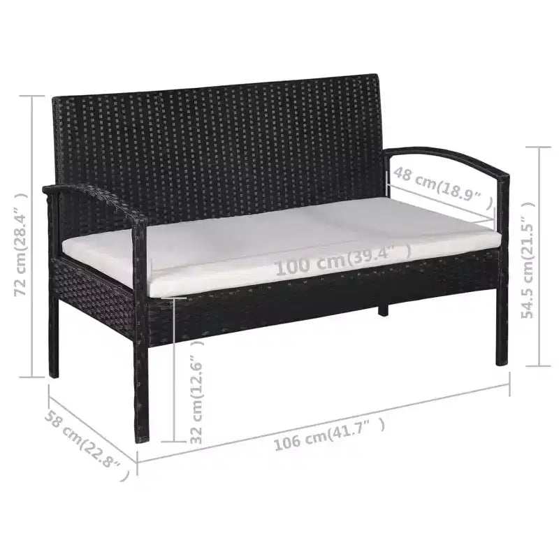 vidaXL Salon de jardin 5 pièces avec table basse en résine tressée
