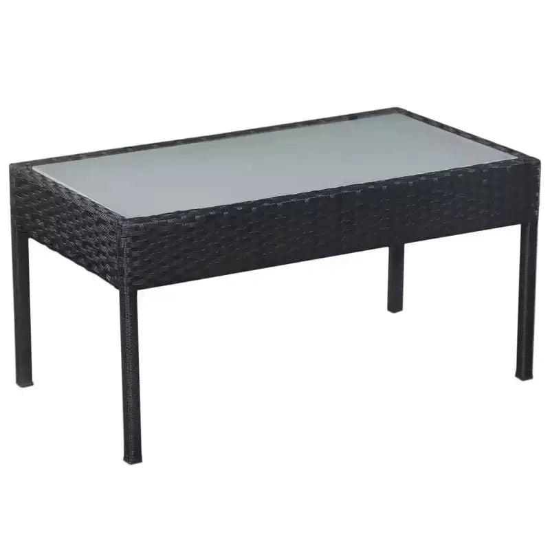 vidaXL Salon de jardin 5 pièces avec table basse en résine tressée