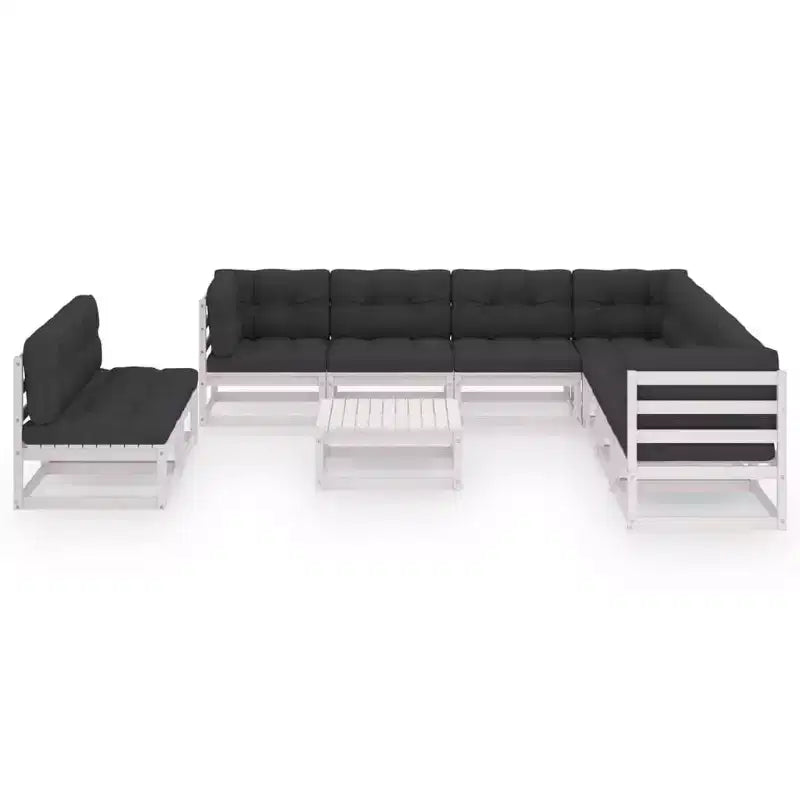 vidaXL Ensemble de Mobilier de Jardin 10 Pièces Canapé d'Angle d'Extérieur en Bois de Pin Massif