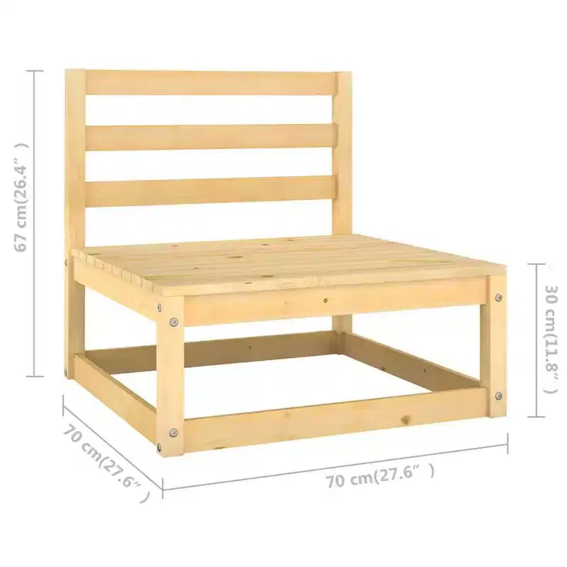 vidaXL Ensemble de Mobilier de Jardin 10 Pièces Canapé d'Angle d'Extérieur en Bois de Pin Massif