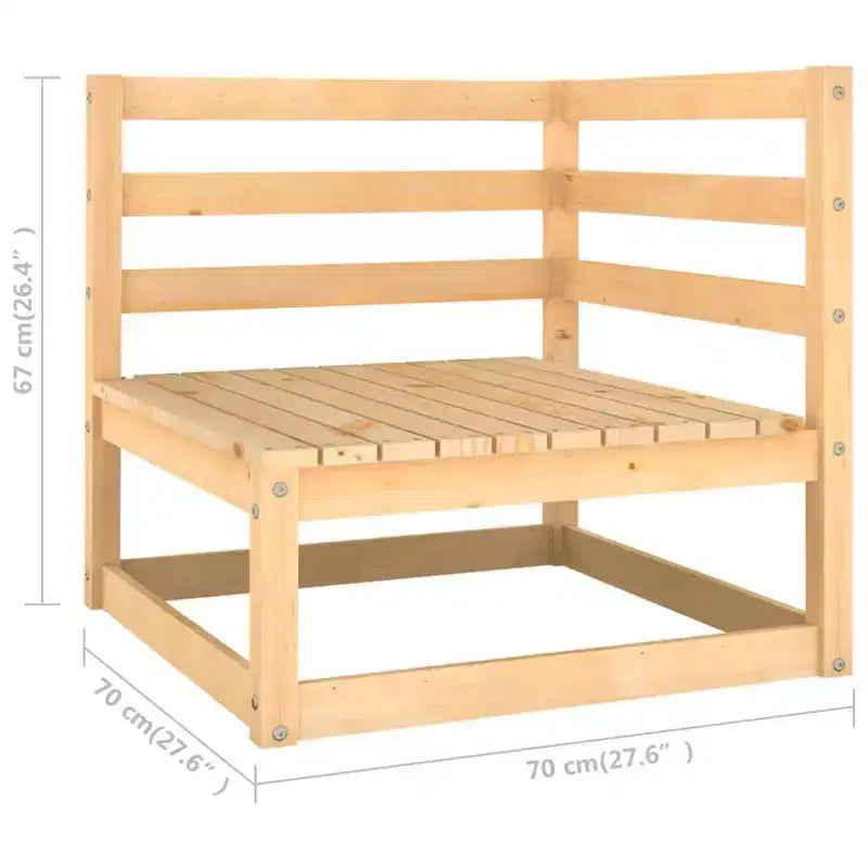 vidaXL Ensemble de Mobilier de Jardin 10 Pièces Canapé d'Angle d'Extérieur en Bois de Pin Massif