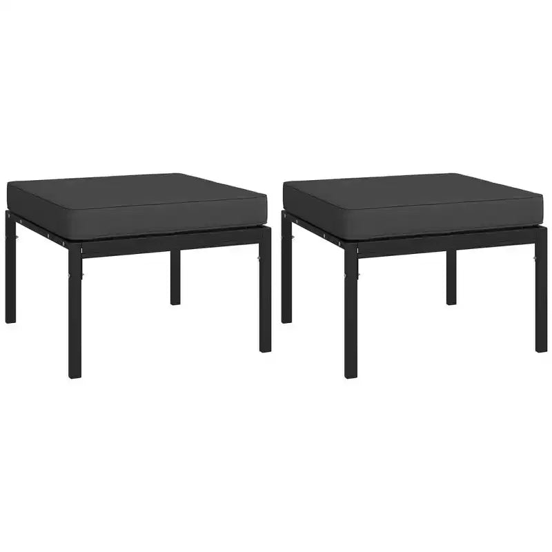 vidaXL Salon de jardin canapé sectionnel en acier avec coussins