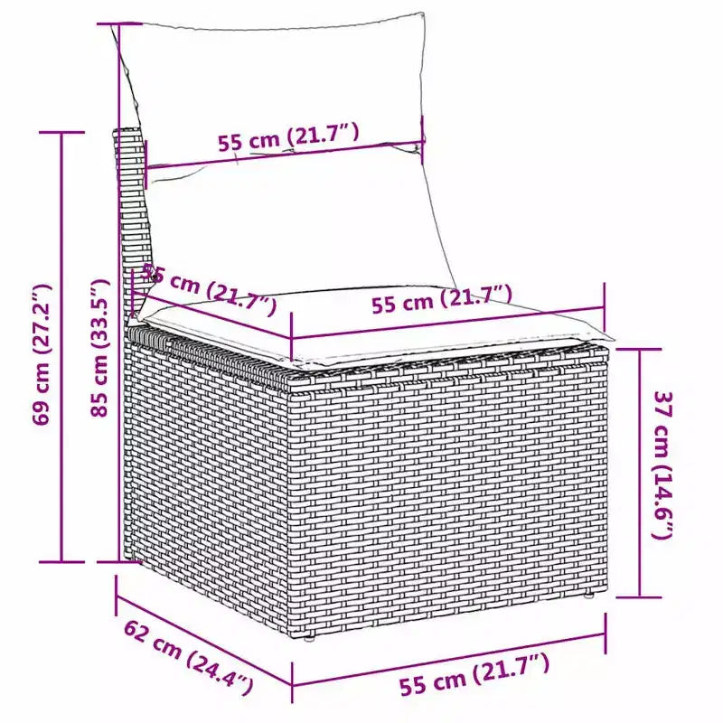 vidaXL Ensemble de canapés de patio 4 pièces avec coussins en résine tressée - Beige et crème Sans table