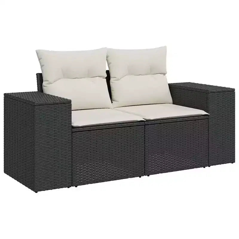 vidaXL Ensemble de canapés de jardin 5 pcs avec coussins résine tressée marron