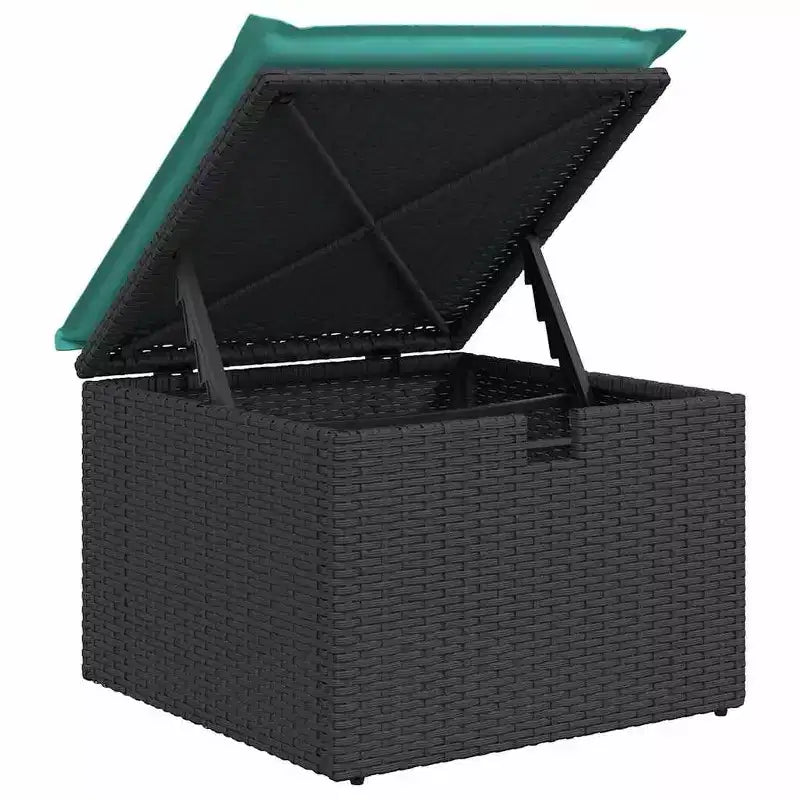 vidaXL Salon de jardin 8 pcs avec coussins résine tressée noir