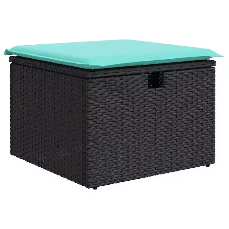 vidaXL Salon de jardin 8 pcs avec coussins résine tressée noir