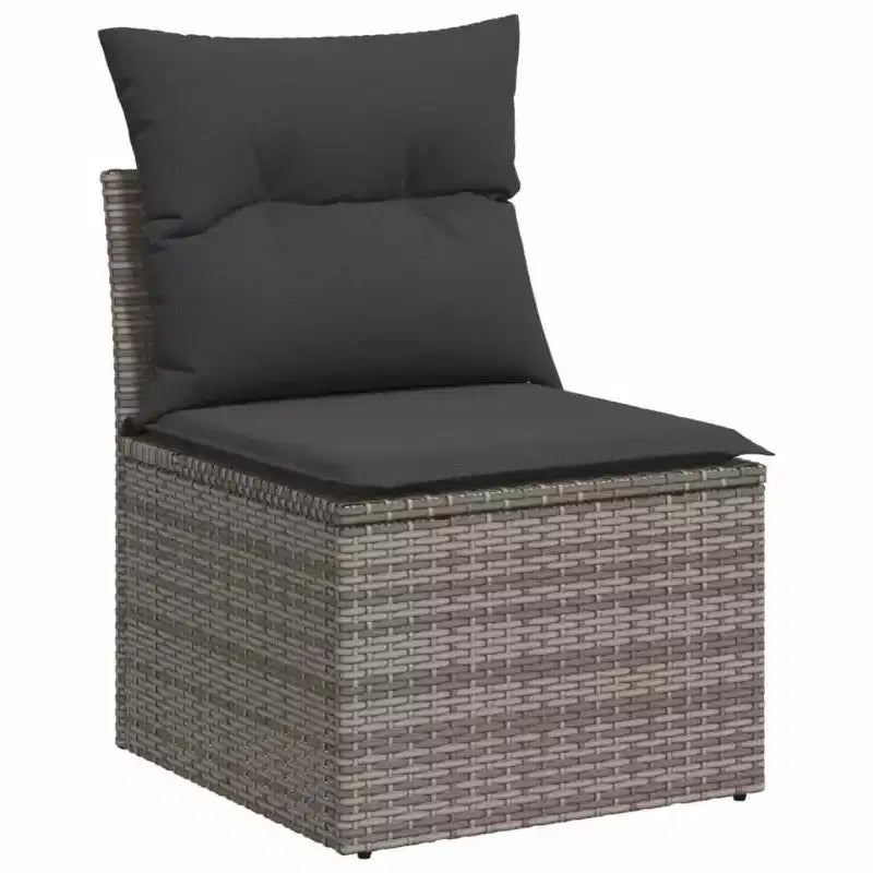 vidaXL Salon de jardin 10 pcs avec coussins Résine tressée