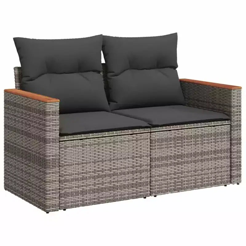 vidaXL Salon de jardin 10 pcs avec coussins Résine tressée