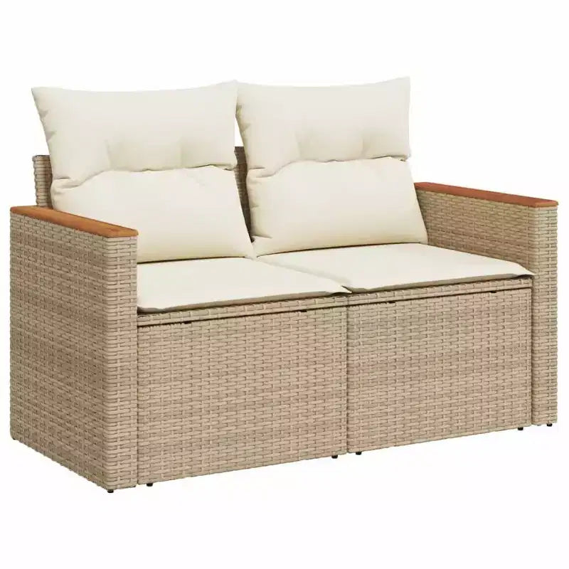 vidaXL Salon de jardin 10 pcs avec coussins Résine tressée
