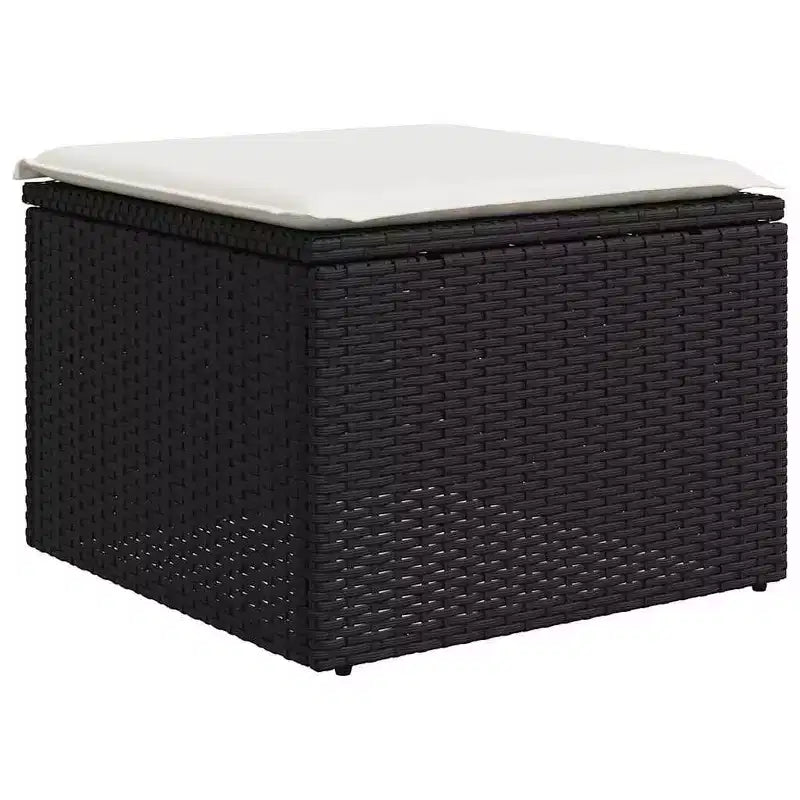 vidaXL Salon de jardin 7 pcs avec coussins résine tressée noir