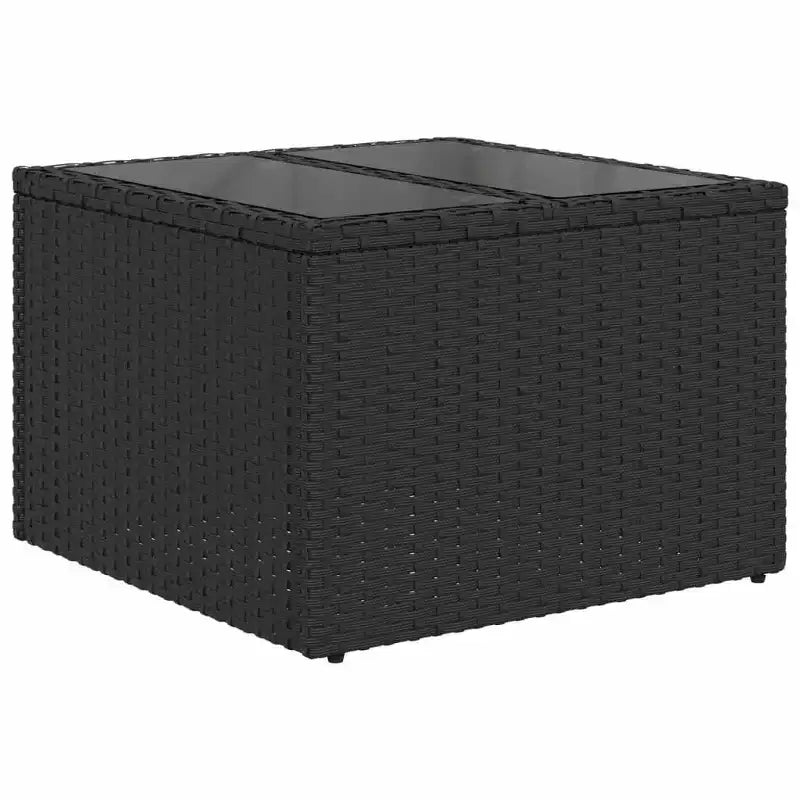 vidaXL Salon de jardin 7 pcs avec coussins résine tressée noir