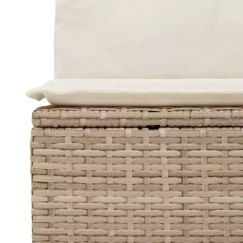 vidaXL Salon de jardin 10 pcs avec coussins Résine tressée Beige