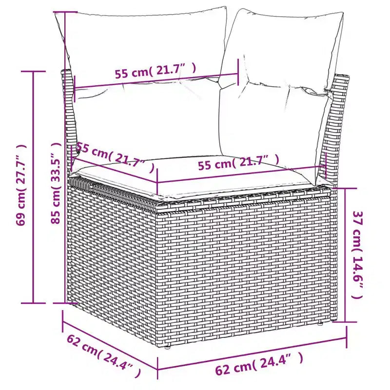 vidaXL Ensemble de canapés de jardin 7 pièces avec coussins, résine tressée