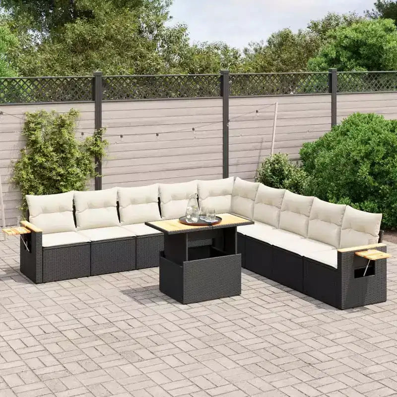 vidaXL Salon de jardin 11 pièces en résine tressée avec coussins