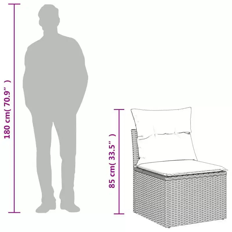 vidaXL Salon de jardin 11 pièces en résine tressée avec coussins