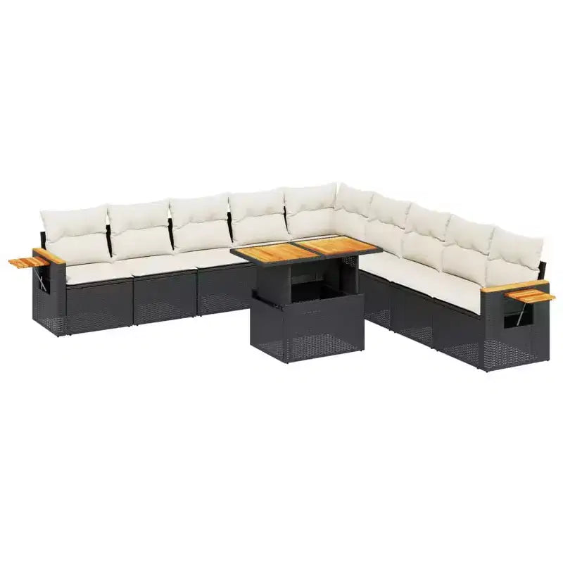 vidaXL 11 Piece Patio Sofa Set with Cushions Poly Rattan