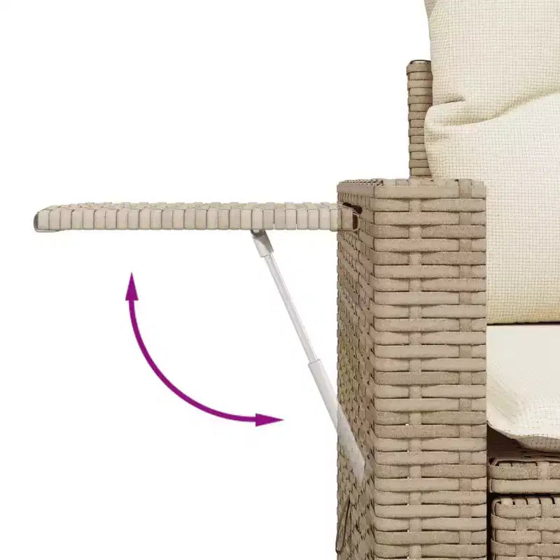 vidaXL Salon de jardin 8 pièces avec coussins en résine tressée beige