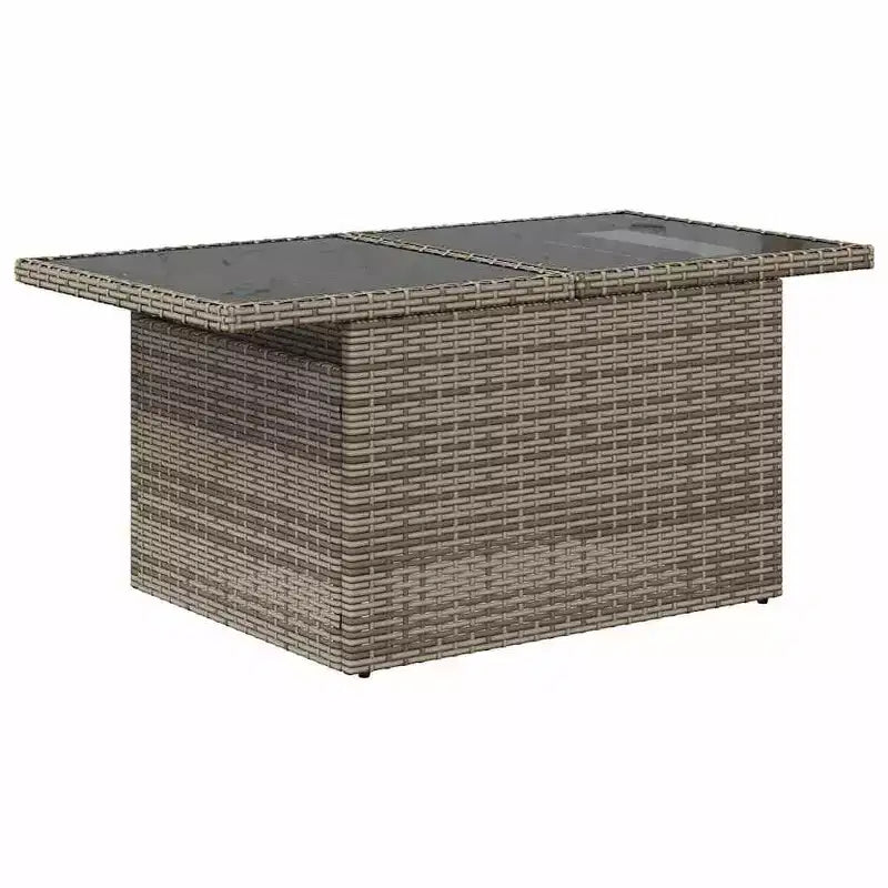 vidaXL Salon de jardin avec coussins, table et canapés 9 pièces en résine tressée