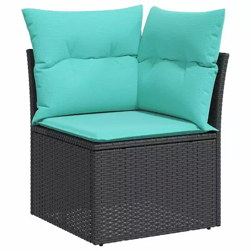 vidaXL Salon de jardin avec coussins, table et canapés 9 pièces en résine tressée