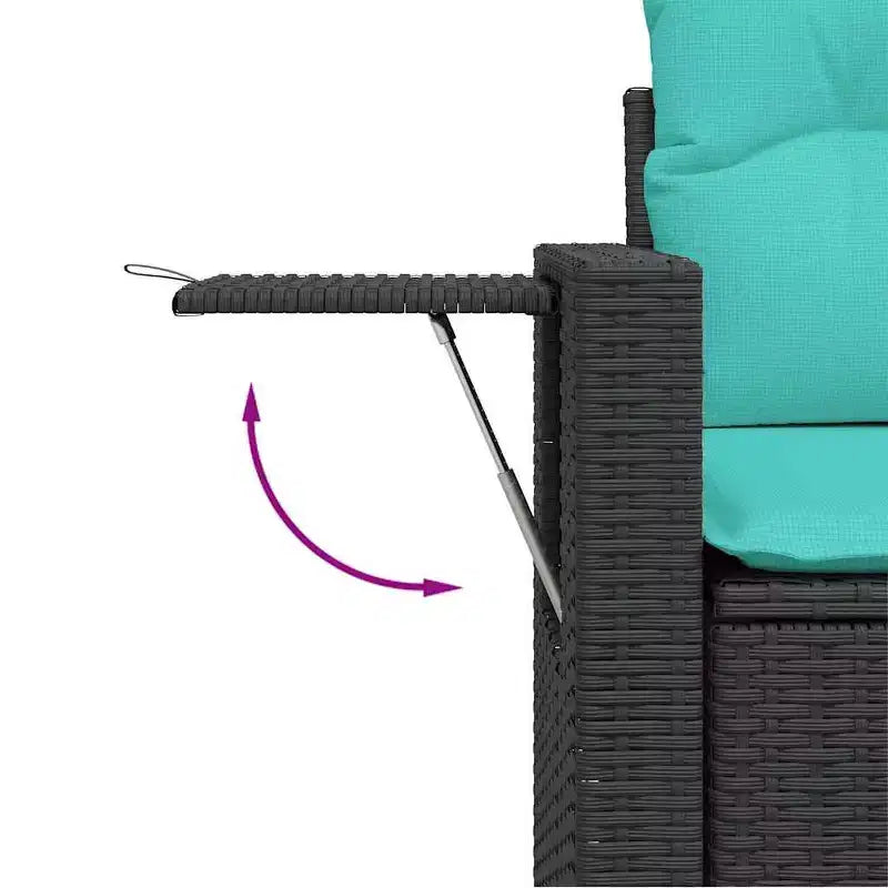 vidaXL Salon de jardin avec coussins, table et canapés 9 pièces en résine tressée