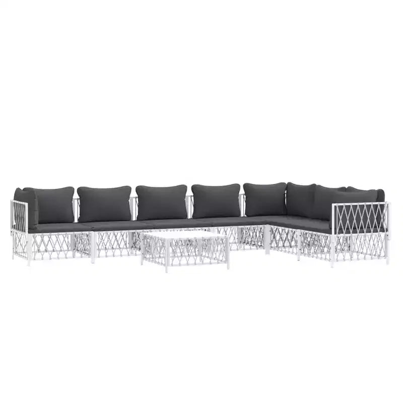 vidaXL Salon de jardin 3 pièces avec coussins anthracite acier