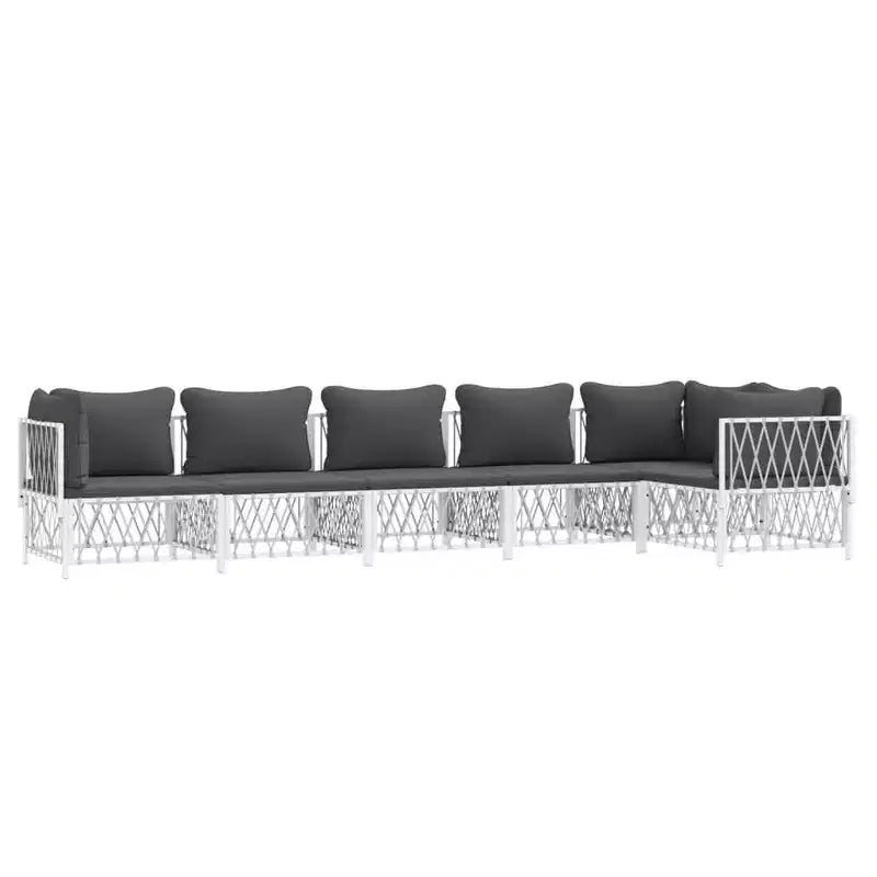 vidaXL Salon de jardin 3 pièces avec coussins anthracite acier
