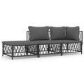 vidaXL 3 Piece Patio Lounge Set with Cushions Anthracite Steel