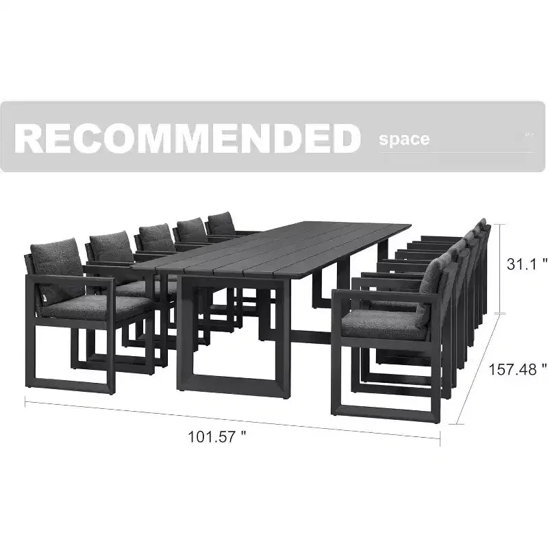 Ensemble de salle à manger d'extérieur PURPLE LEAF, ensemble de table et chaises de patio de luxe en aluminium avec coussin épais amovible