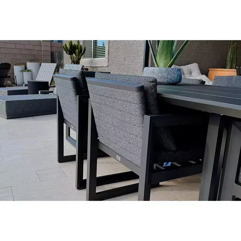 Ensemble de salle à manger d'extérieur PURPLE LEAF, ensemble de table et chaises de patio de luxe en aluminium avec coussin épais amovible