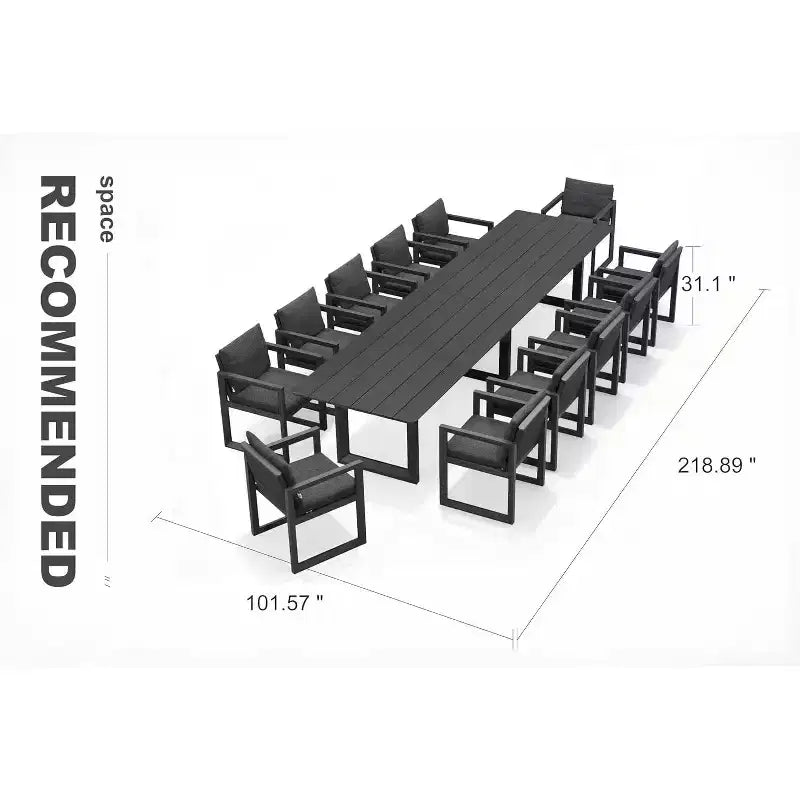Ensemble de salle à manger d'extérieur PURPLE LEAF, ensemble de table et chaises de patio de luxe en aluminium avec coussin épais amovible