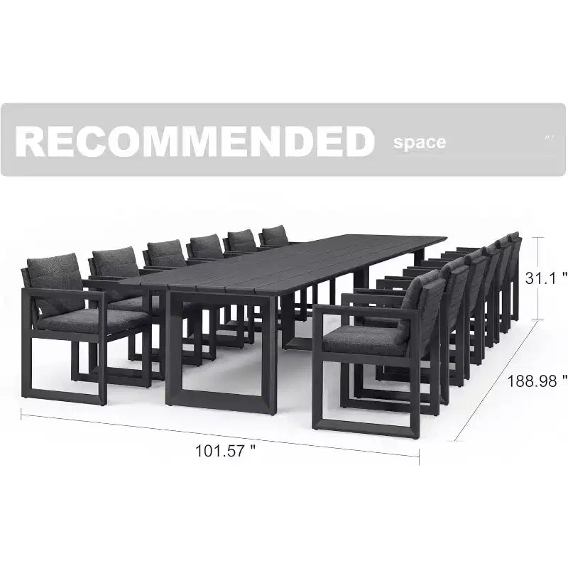 Ensemble de salle à manger d'extérieur PURPLE LEAF, ensemble de table et chaises de patio de luxe en aluminium avec coussin épais amovible