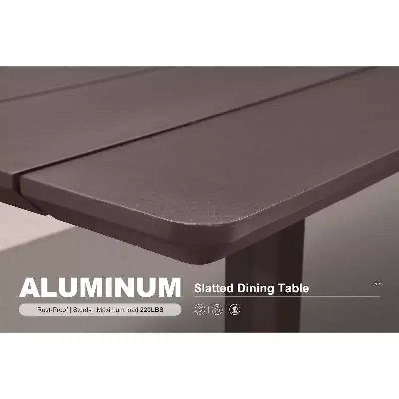 Ensemble de salle à manger d'extérieur PURPLE LEAF, ensemble de table et chaises de patio de luxe en aluminium avec coussin épais amovible