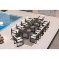 PURPLE LEAF Outdoor Dining Set Aluminum Luxury Patio Furniture Table and Chairs Set with Removable Thick Cushion
