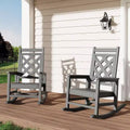 COZONY Ensemble de 2/4/6 chaises à bascule d'extérieur, rocking chair de terrasse en HDPE résistant aux intempéries supportant 172 kg