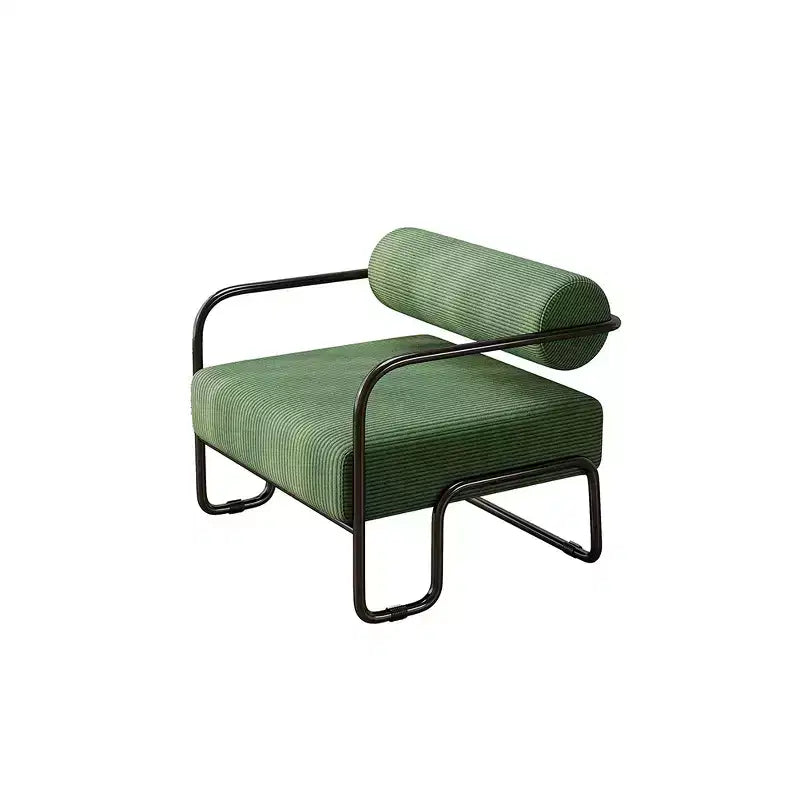 Fauteuil de salon avec dossier et structure en fer, fauteuil de lecture rembourré confortable, fauteuil simple pour appartement ou chambre